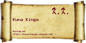 Kuna Kinga névjegykártya